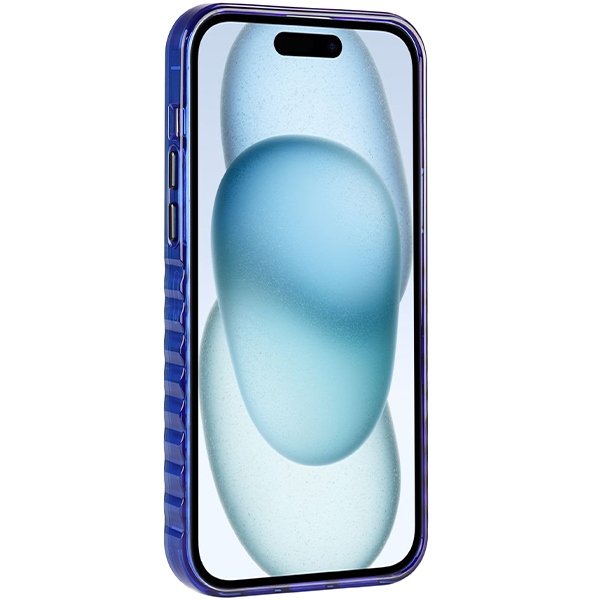 Audi maciņš iPhone 15 Plus 6,7" zils IML ar lielu logotipu MagSafe maciņš