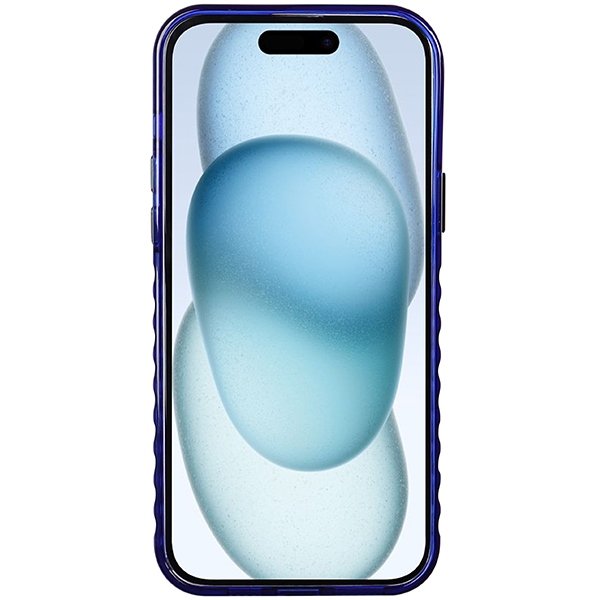 Audi maciņš iPhone 15 Plus 6,7" zils IML ar lielu logotipu MagSafe maciņš