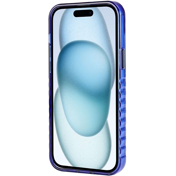 Audi maciņš iPhone 15 Plus 6,7" zils IML ar lielu logotipu MagSafe maciņš