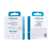 Forever kabelis USB - Lightning 1,0 m 1A, balts