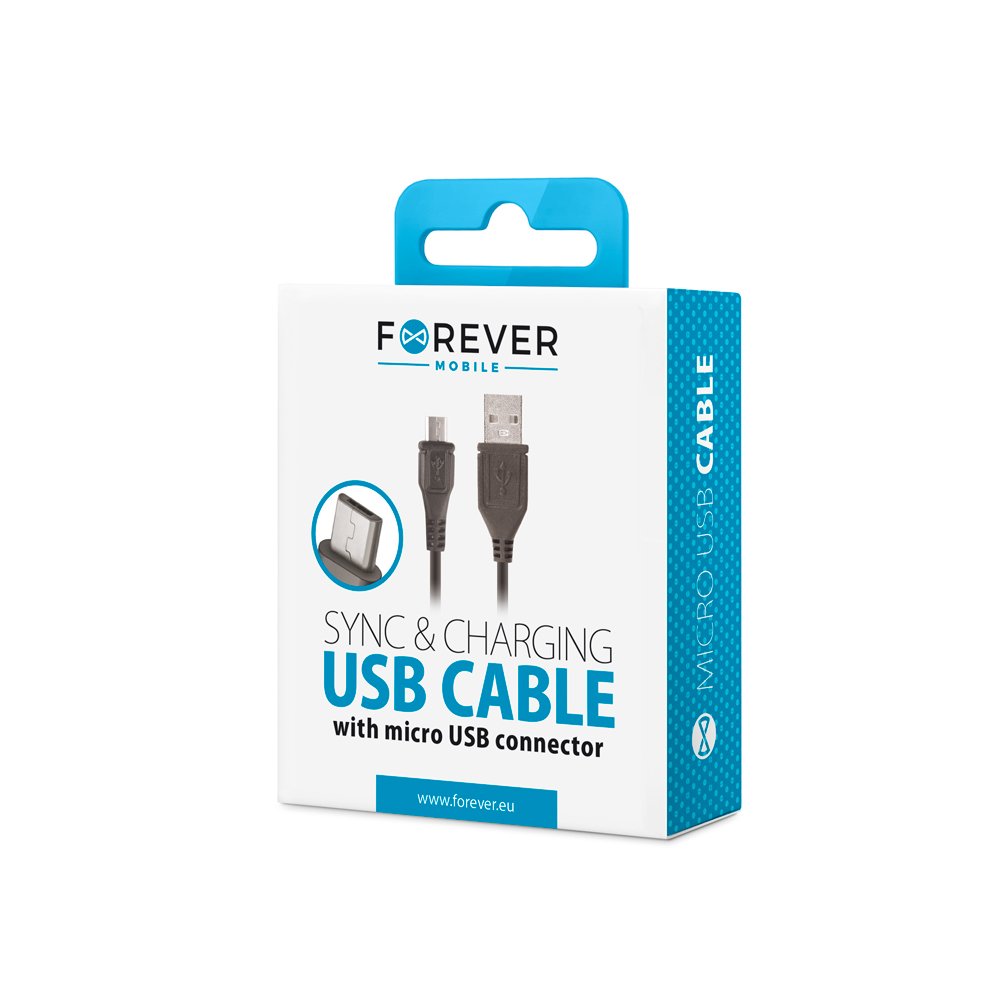 Forever kabelis USB - microUSB 1,0 m 1A, melns