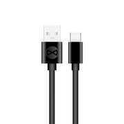 Forever kabelis USB - USB-C 1,0 m 3A, melns