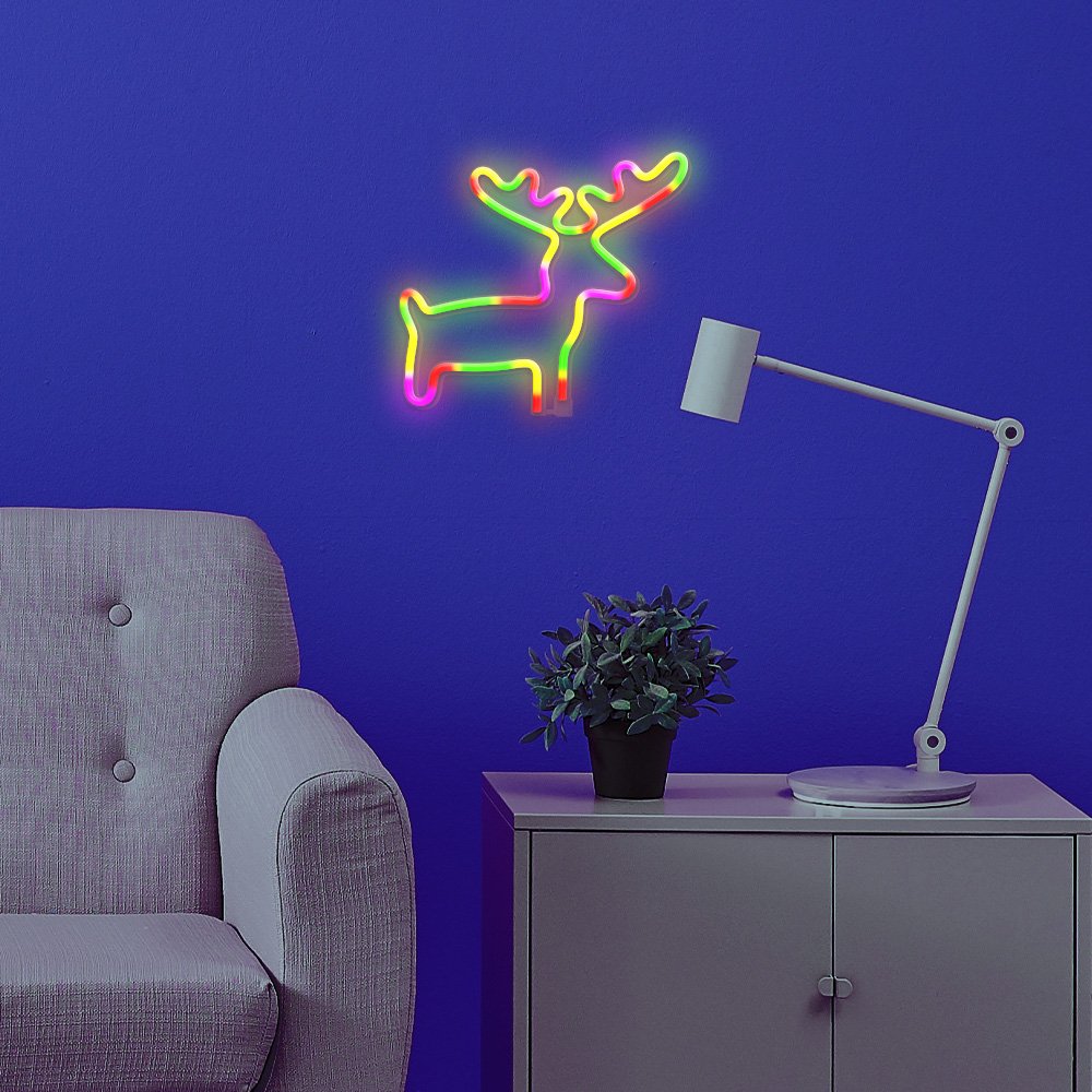 Neona LED ELK daudzkrāsains Baterijas + USB FLNE12 Forever Light
