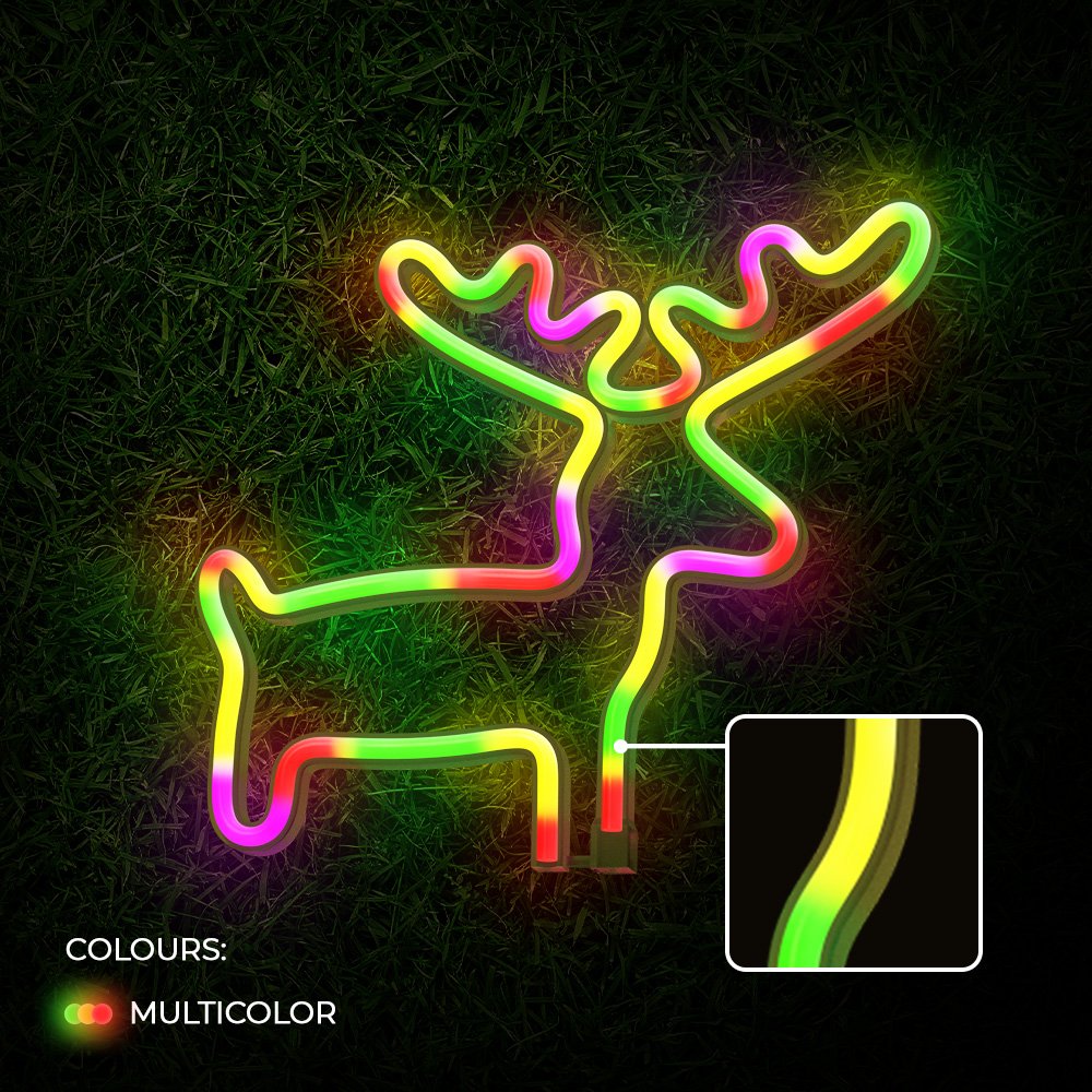 Neona LED ELK daudzkrāsains Baterijas + USB FLNE12 Forever Light
