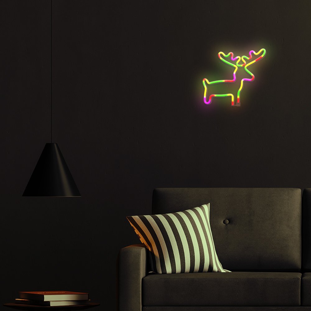 Neona LED ELK daudzkrāsains Baterijas + USB FLNE12 Forever Light