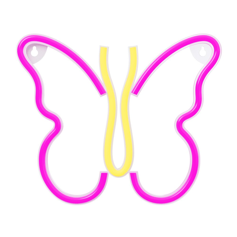Neolia gaisma Neon LED Butterfly rozā NNE03