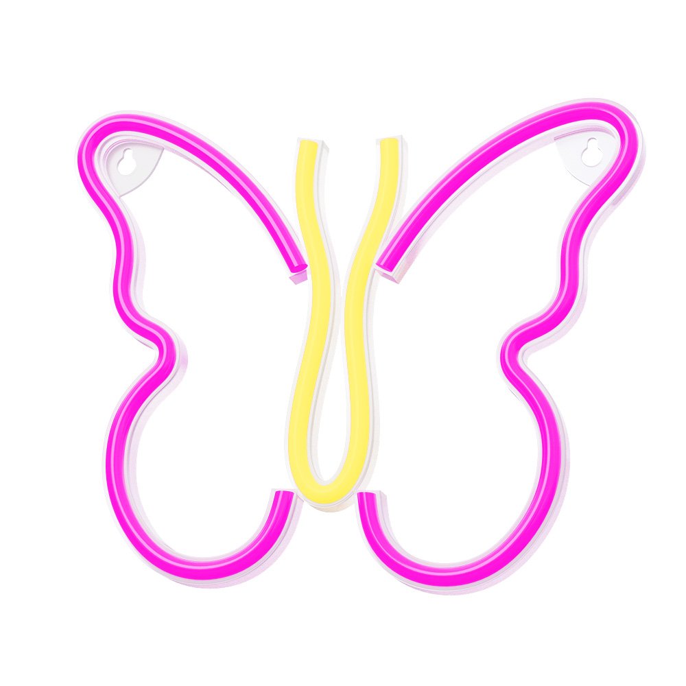 Neolia gaisma Neon LED Butterfly rozā NNE03