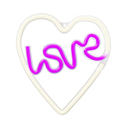 Neolia gaisma Neon LED Love Heart violets, balts NNE02