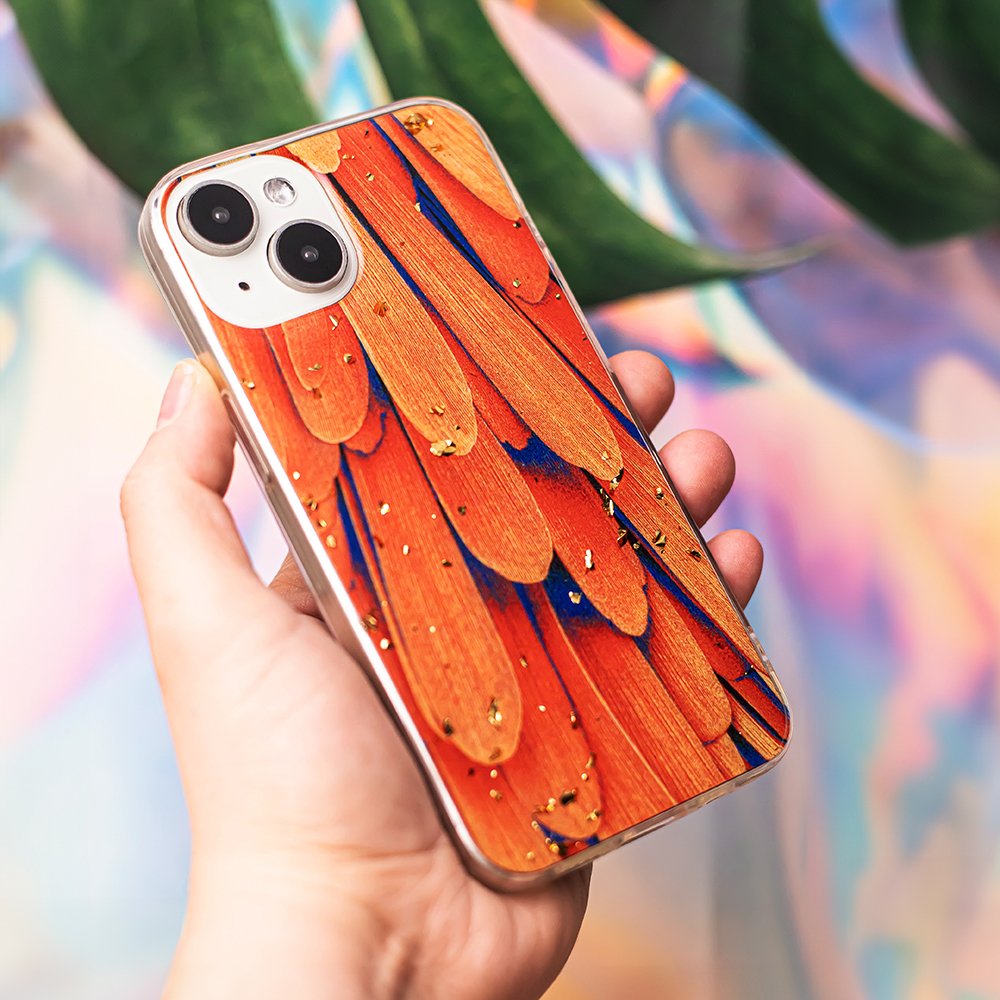 Gold Glam vāciņš Samsung Galaxy A14 4G / A14 5G, oranžs