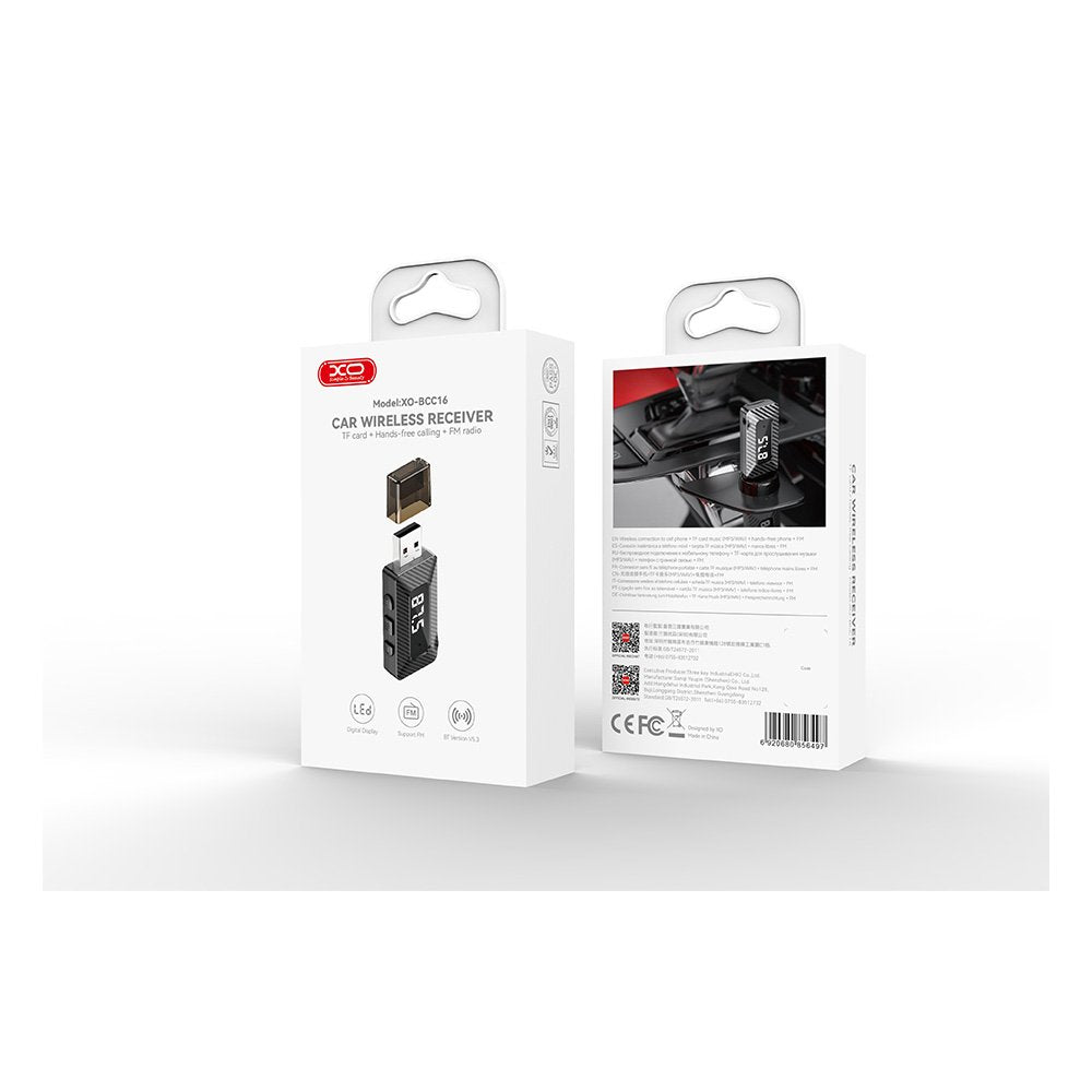 XO Bluetooth raidītājs FM BCC16 MP3 USB, melns