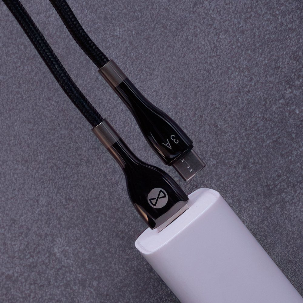 Forever kabelis Sleek USB - USB-C 1,0 m 3A, melns