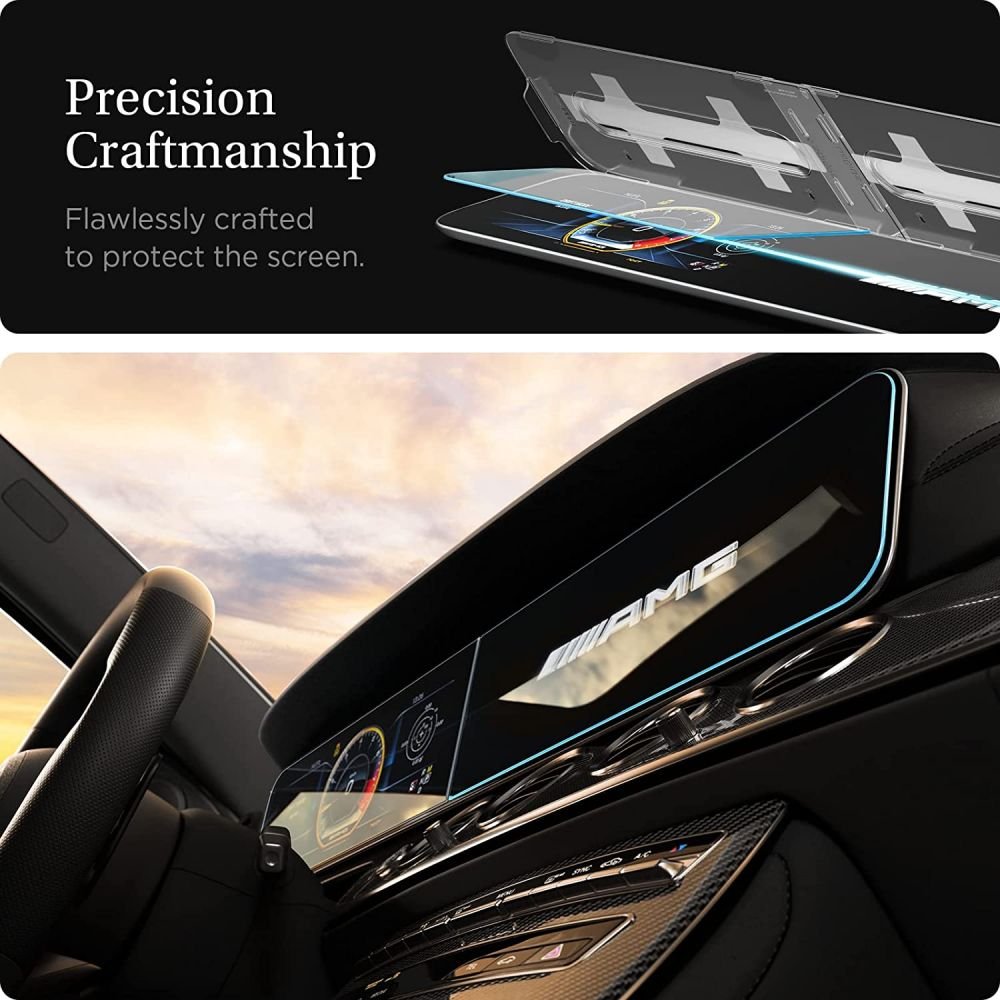 Spigen rūdīta stikla "EZ FIT" KOMPLEKTS MERCEDES E-CLASS 2020/2021