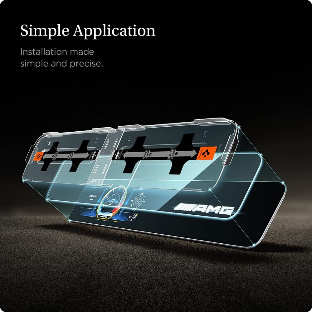 Spigen rūdīta stikla "EZ FIT" KOMPLEKTS MERCEDES E-CLASS 2020/2021