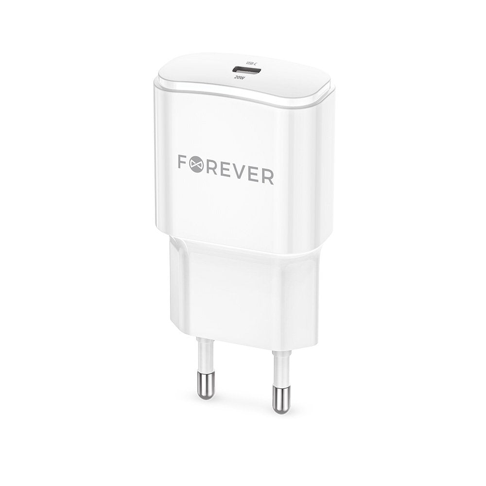 Forever lādētājs TC-01-20C PD QC 1x USB-C 20W, balts