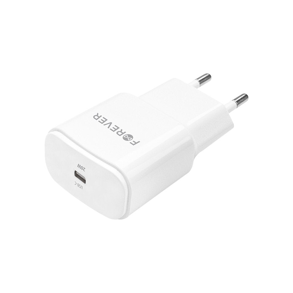 Forever lādētājs TC-01-20C PD QC 1x USB-C 20W, balts