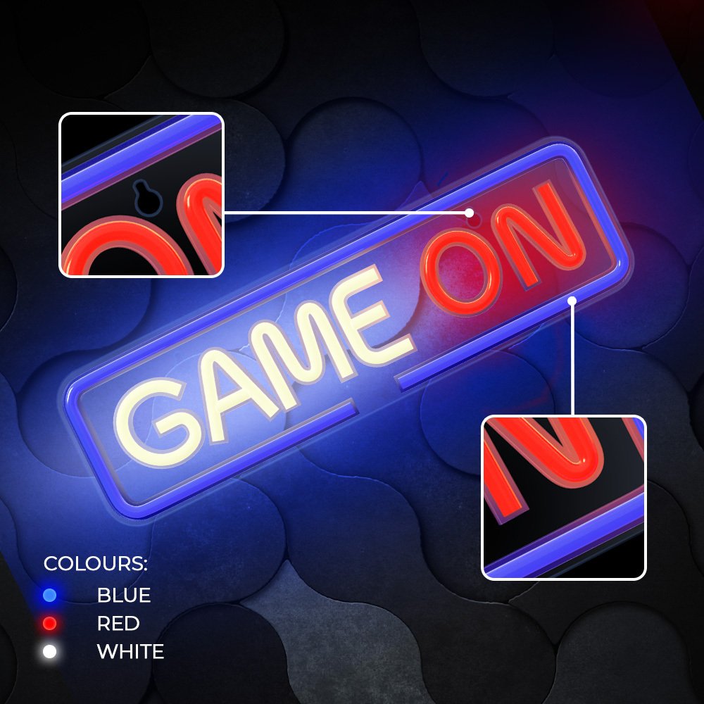 Forever Light gaisma Neon Plexi LED Game ON daudzkrāsains FPNE23 Forever
