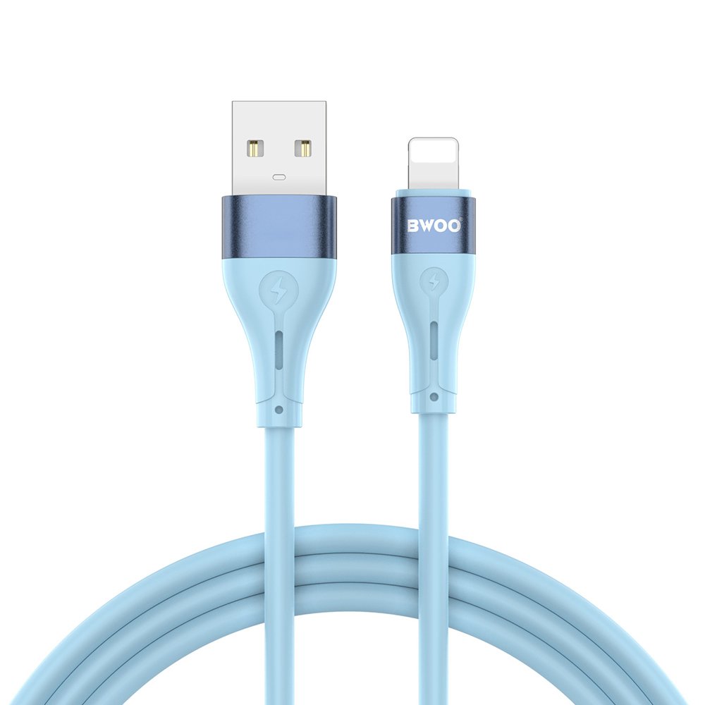 BWOO kabelis USB - Lightning 1m 3A minimālisma silikona zils X280L
