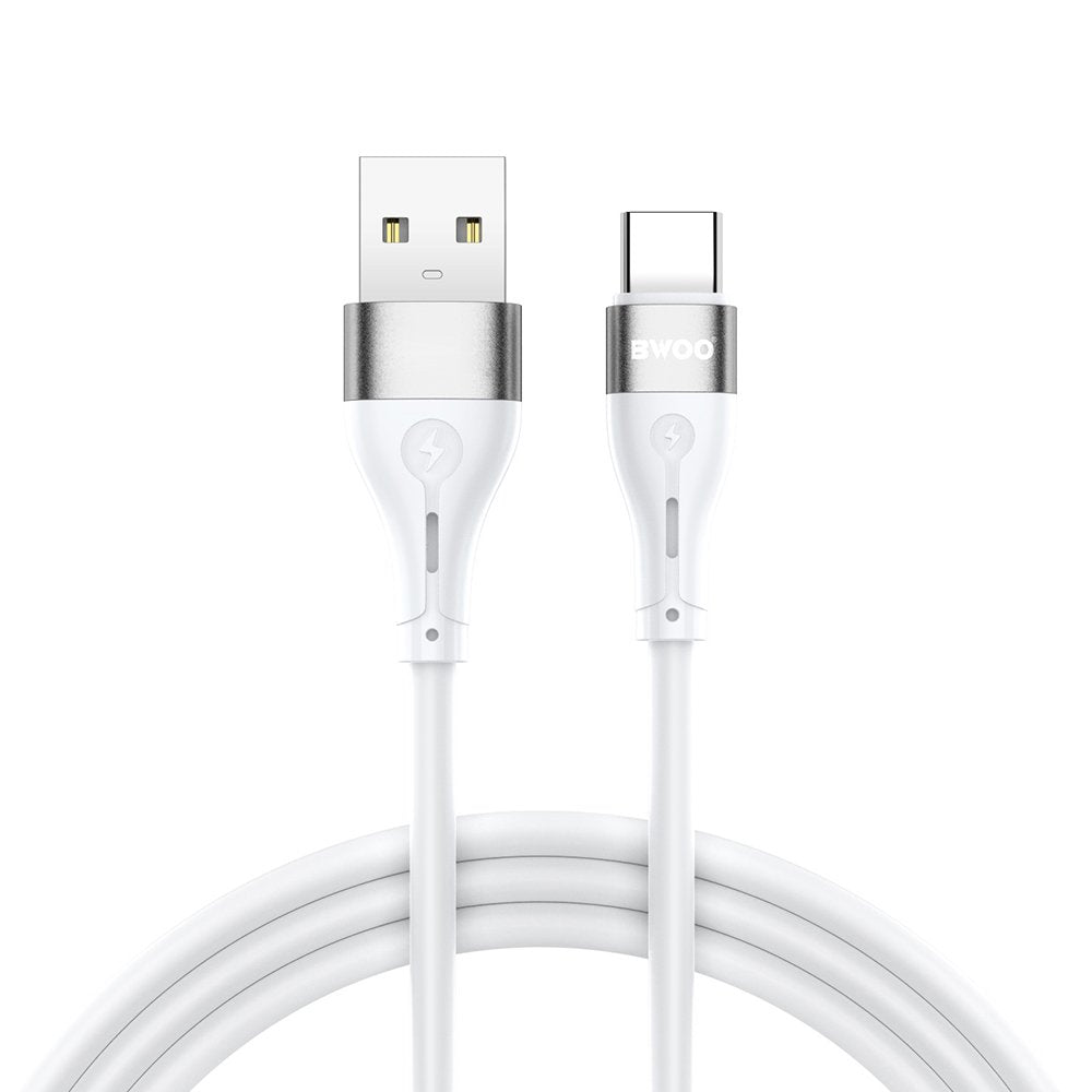 BWOO Kabelis USB - USB-C 1m 3A Minimālisma Silikona Balts X280C
