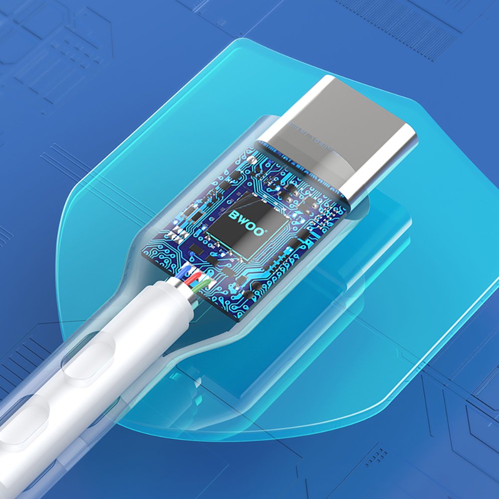 BWOO kabelis USB - USB-C 1m 3A balts BO-X172C
