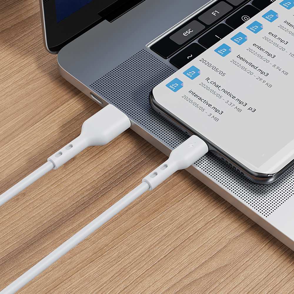 BWOO kabelis USB - USB-C 1m 3A balts BO-X172C