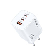 BWOO tīkla lādētājs CDA147PD 65W 2x USB-C port + USB-A, balts