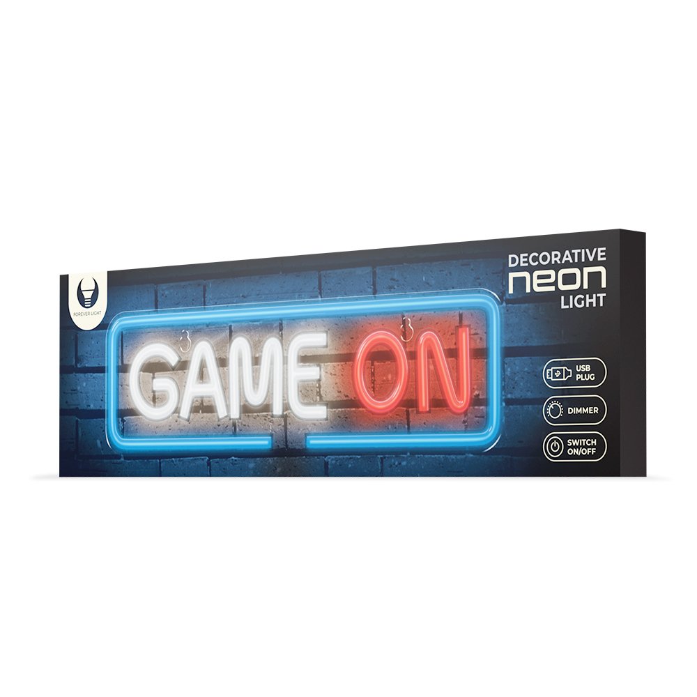 Forever Light gaisma Neon Plexi LED Game ON daudzkrāsains FPNE23 Forever