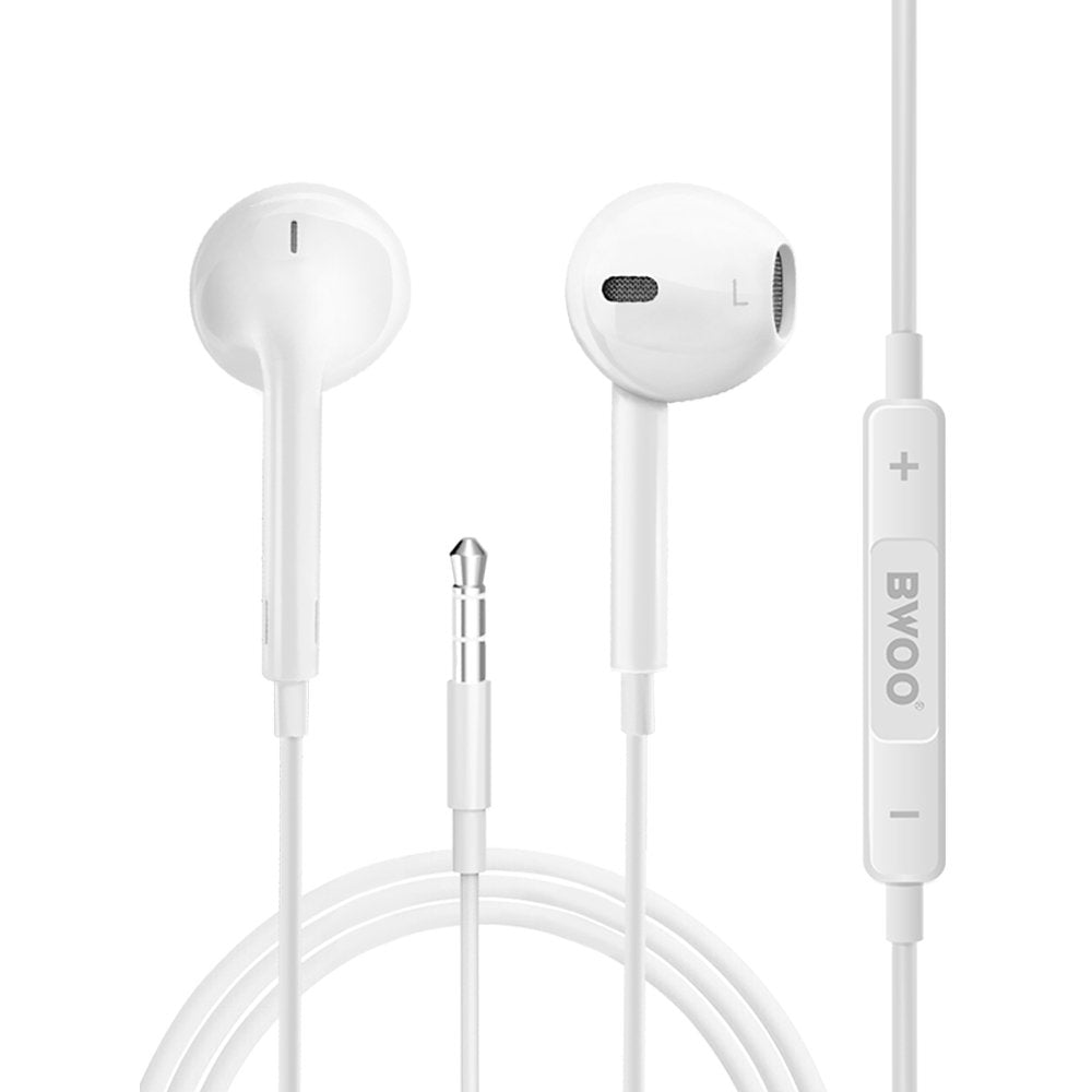 BWOO vadu austiņas 3.5mm stereo, baltas