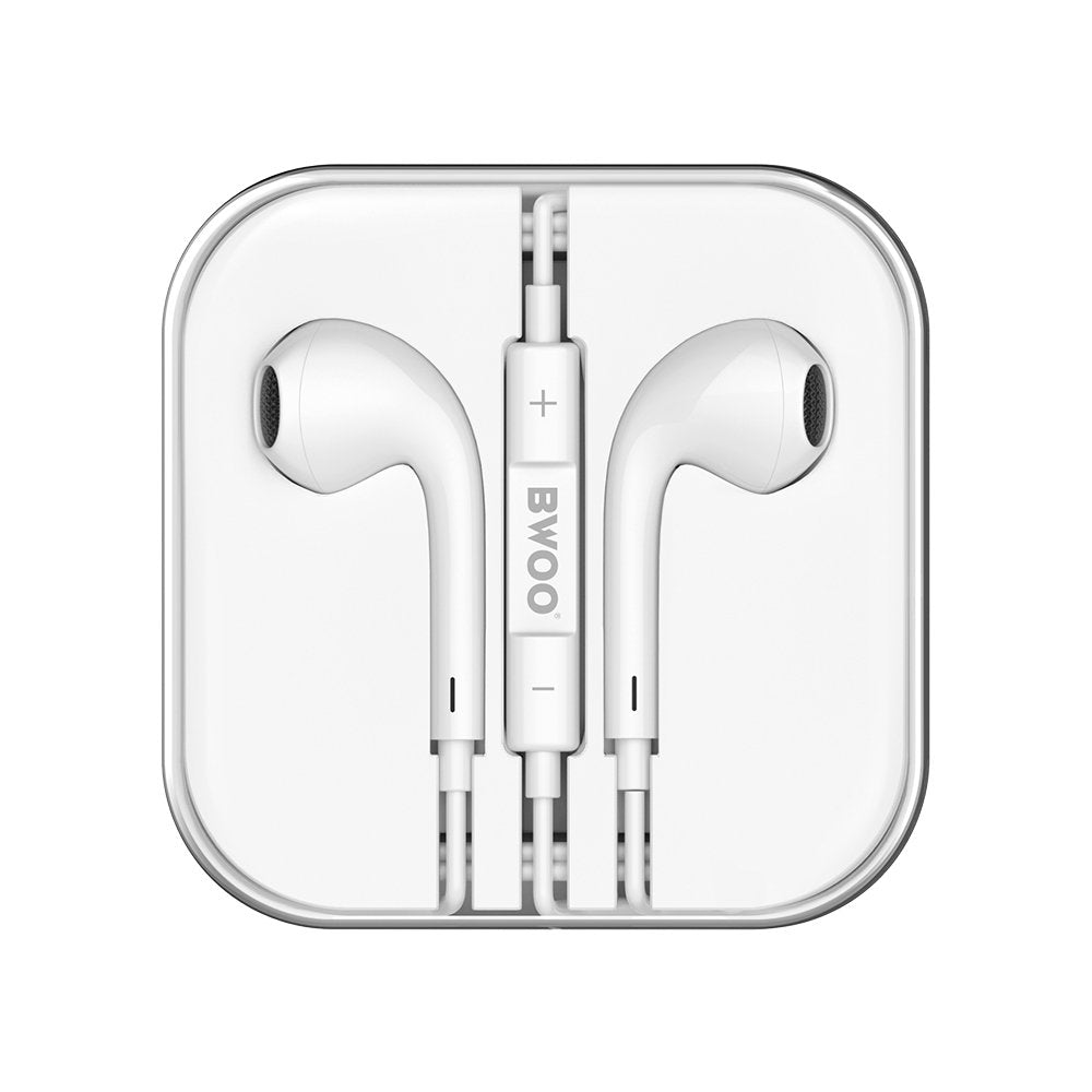 BWOO vadu austiņas 3.5mm stereo, baltas