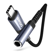 Adapteris Bwoo AUX 3.5mm - USB-C melns BZ47