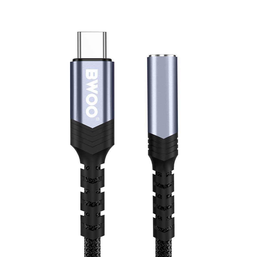 Adapteris Bwoo AUX 3.5mm - USB-C melns BZ47