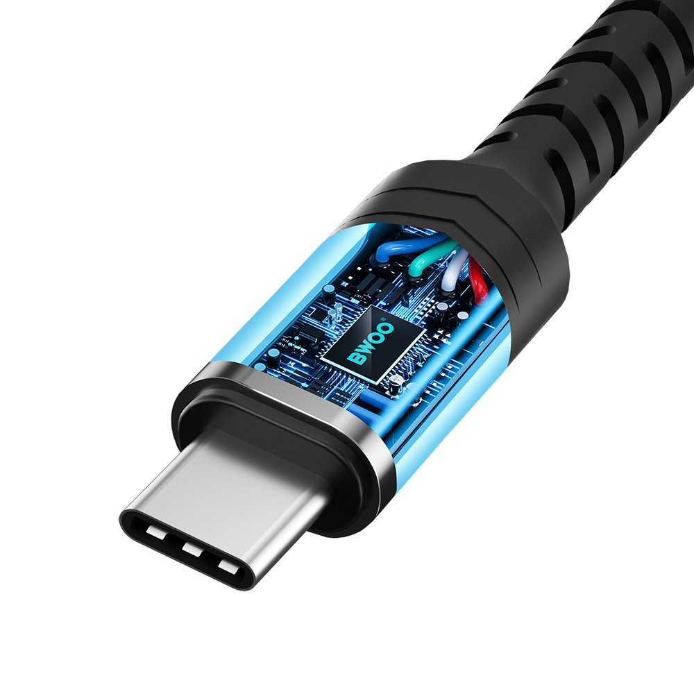 Adapteris Bwoo AUX 3.5mm - USB-C melns BZ47