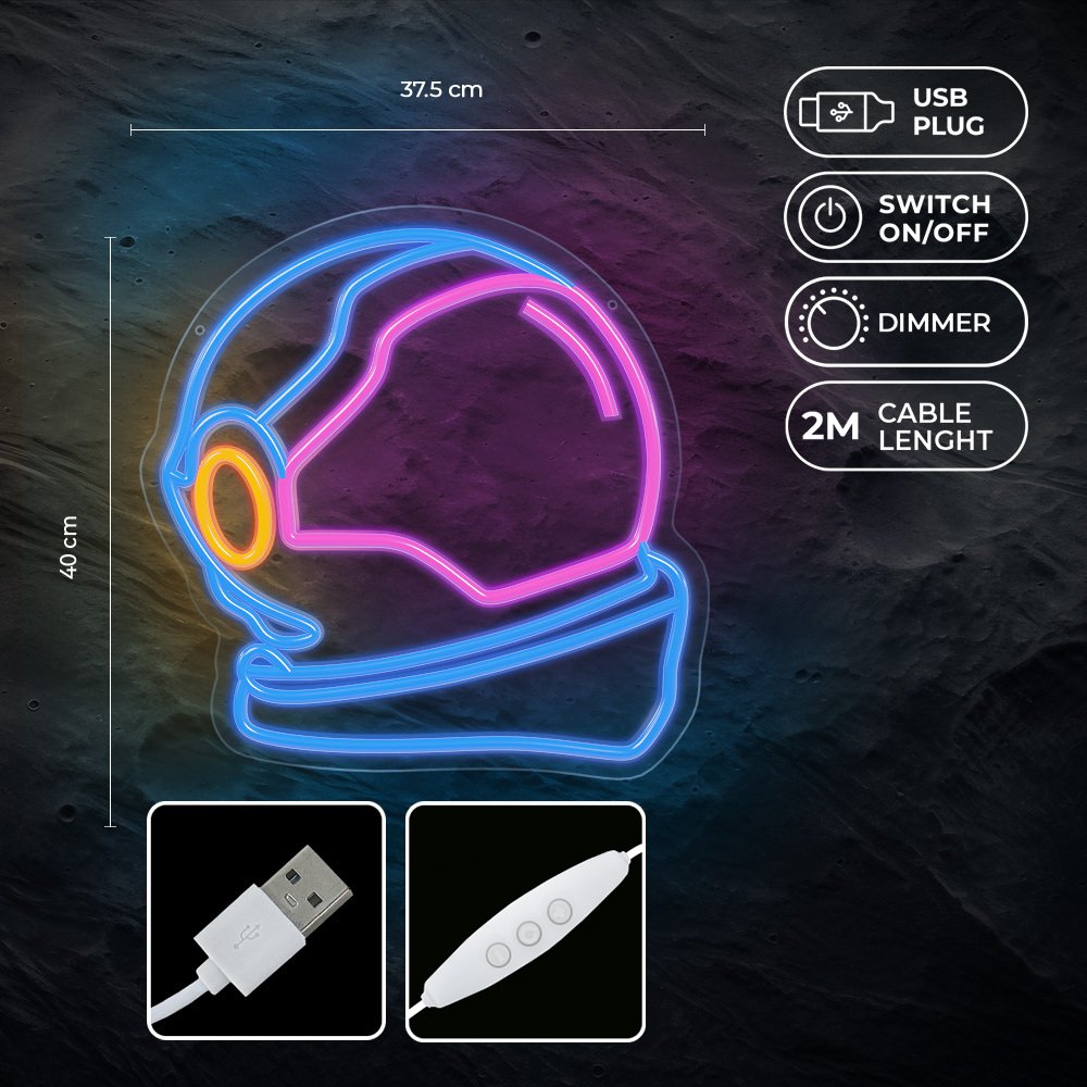 Forever Light gaisma Neon Plexi LED Astronaut daudzkrāsains FPNE22 Forever