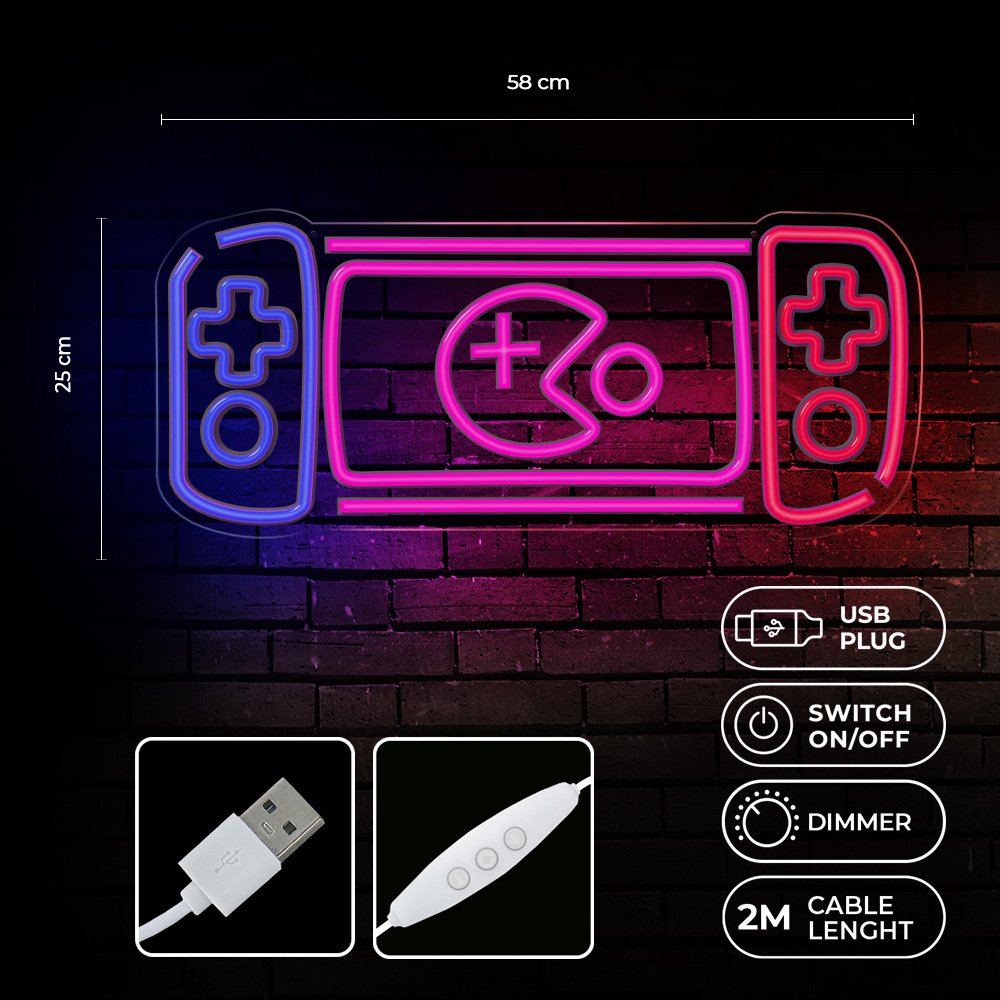 Forever Light gaisma Neon Plexi LED Game Console daudzkrāsains FPNE27 Forever