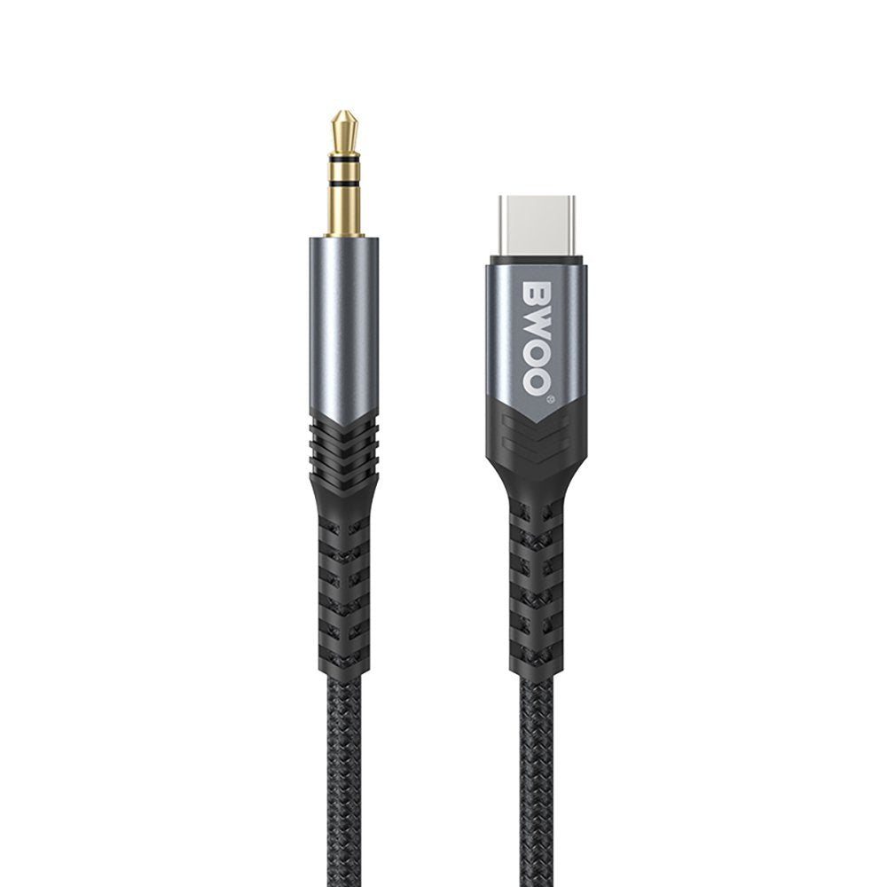 BWOO kabelis AUX 3,5 mm — USB-C BO-AUX066 melns