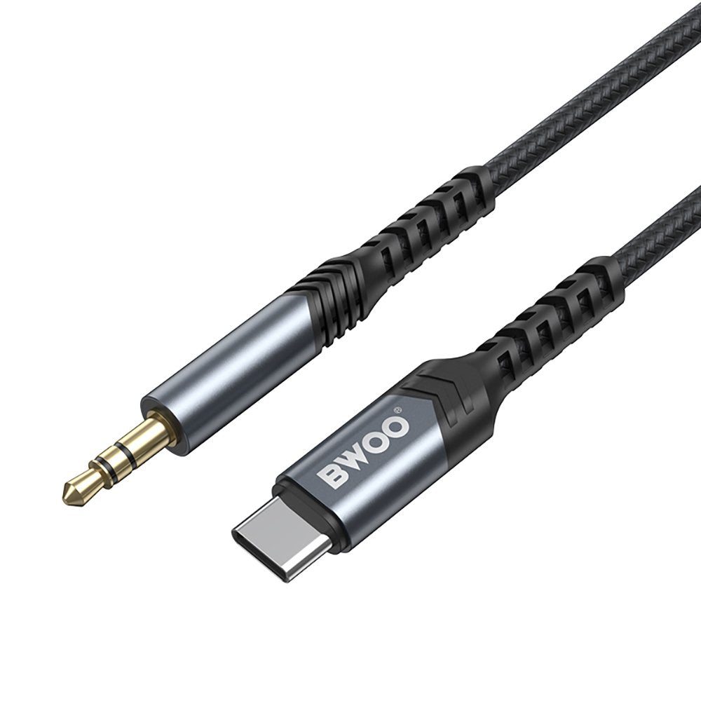 BWOO kabelis AUX 3,5 mm — USB-C BO-AUX066 melns
