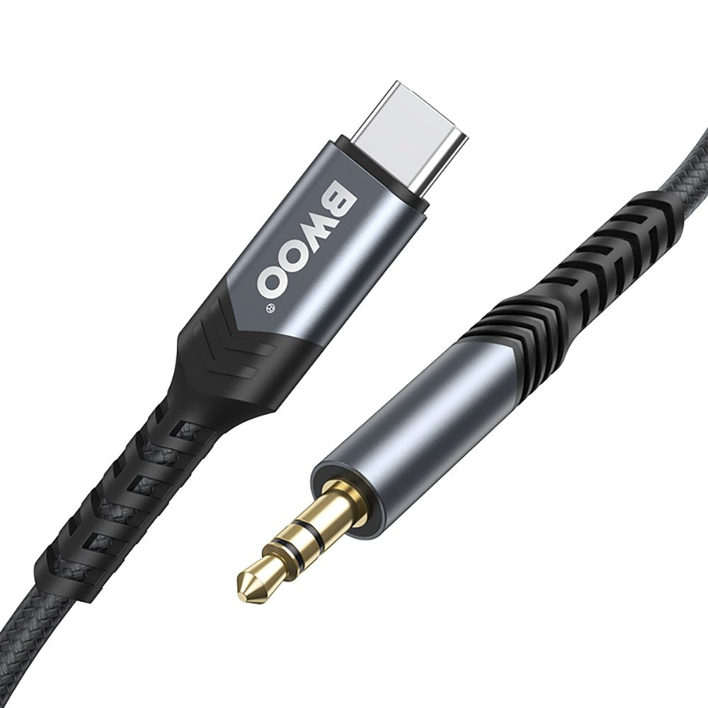 BWOO kabelis AUX 3,5 mm — USB-C BO-AUX066 melns