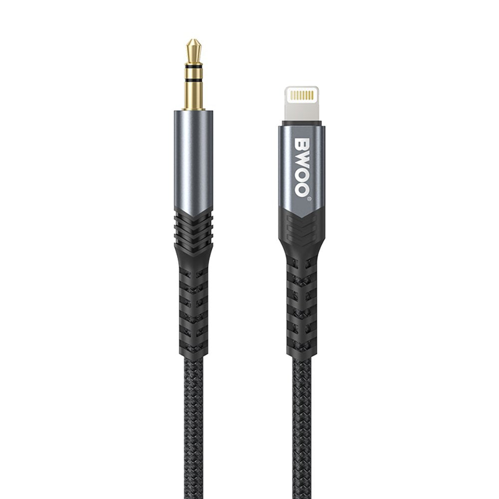 BWOO kabelis AUX 3.5mm - Lightning BO-AUX068, melns