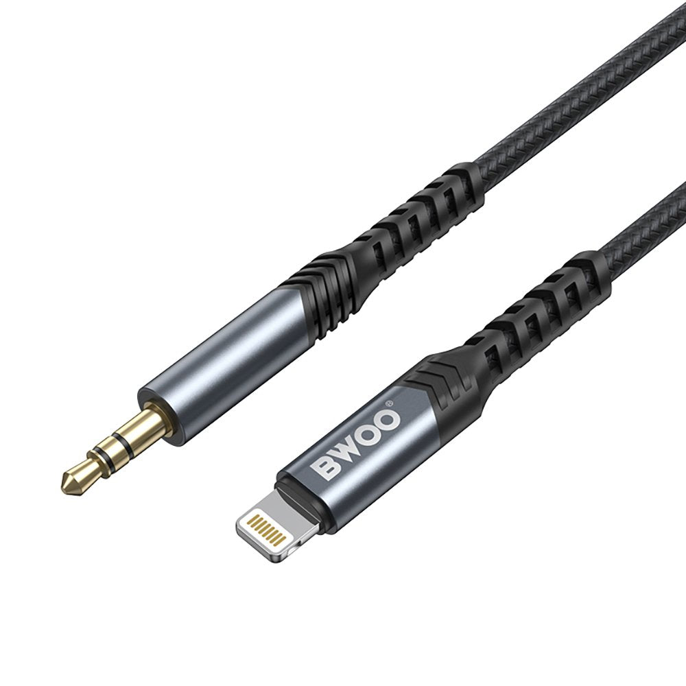 BWOO kabelis AUX 3.5mm - Lightning BO-AUX068, melns