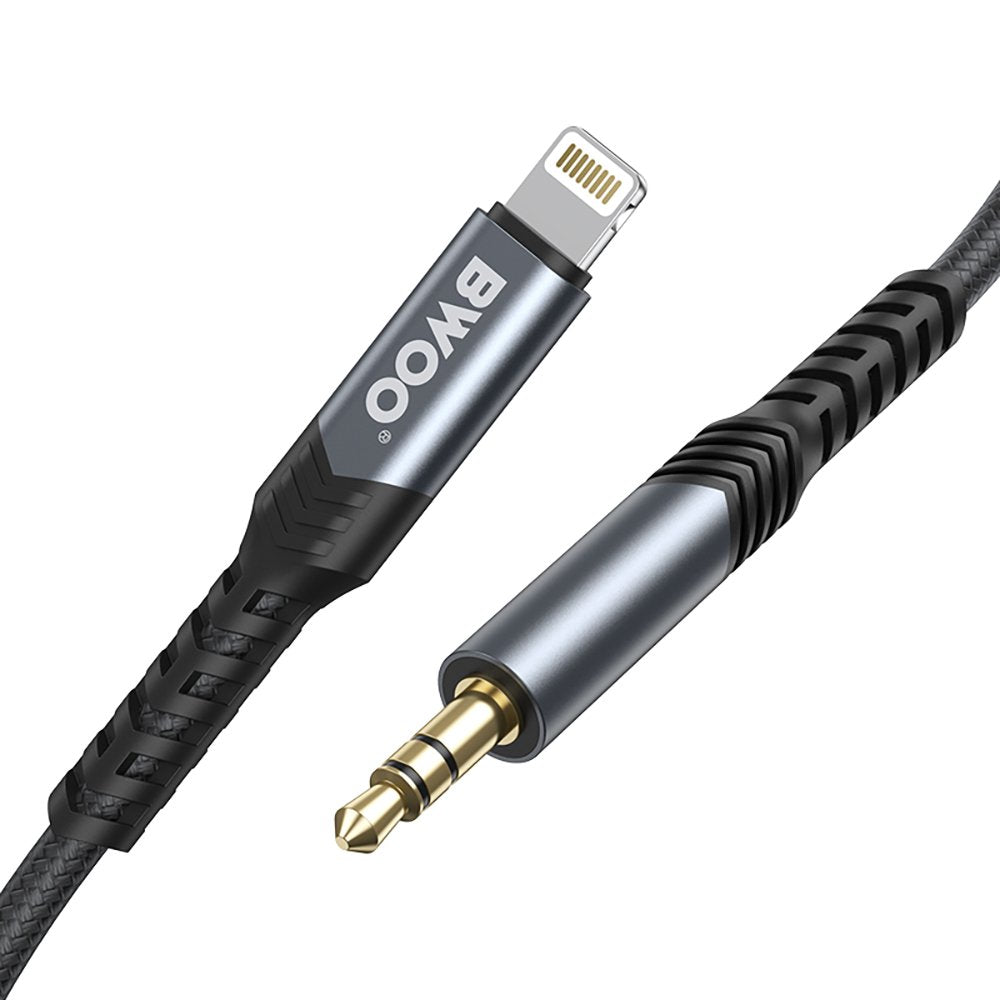 BWOO kabelis AUX 3.5mm - Lightning BO-AUX068, melns
