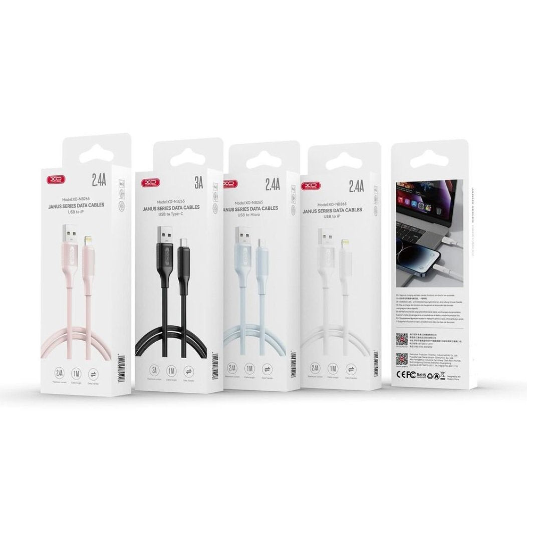 XO kabelis NB265 USB - Lightning 1,0m 2,4A, melns