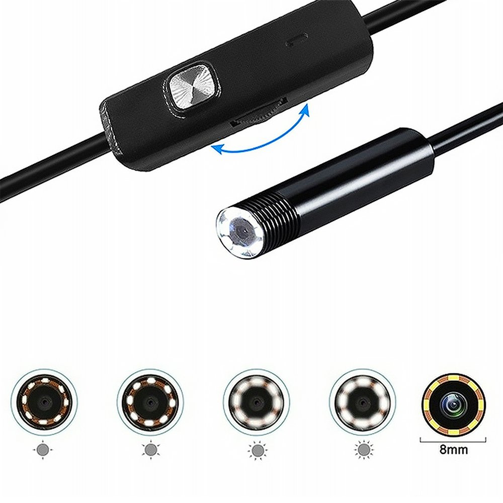 Endoskopa kamera ar 2 m objektīvu, 8/7/5,5 mm USB-C/Micro-USB LTC