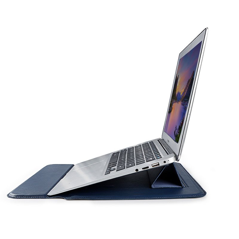 Devia klēpjdatora soma / MacBook stiprinājuma soma UltraThin 15,4'' ūdensizturīga PU āda, zila