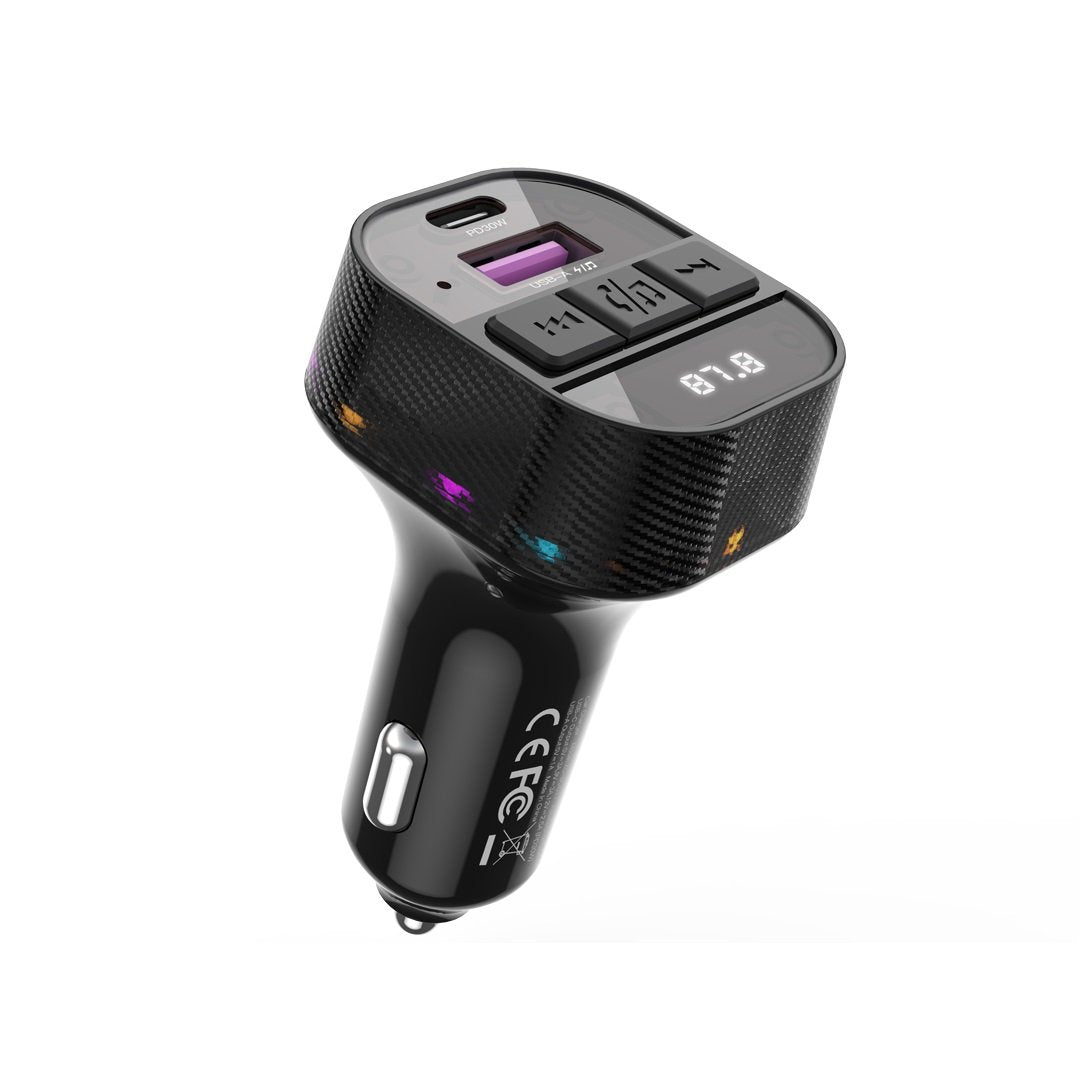 XO Bluetooth auto lādētājs FM raidītājs BCC17 MP3 30W, melns