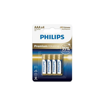 PHILIPS baterija AAA LR03 4gab blisteris Premium Alkaline