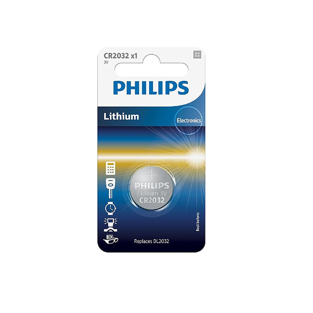 PHILIPS baterija CR2032 Lithium 1gab blisteris