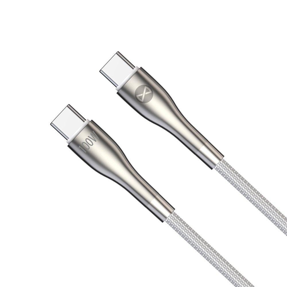 Forever kabelis Sleek USB-C - USB-C 1,0 m 100W, balts