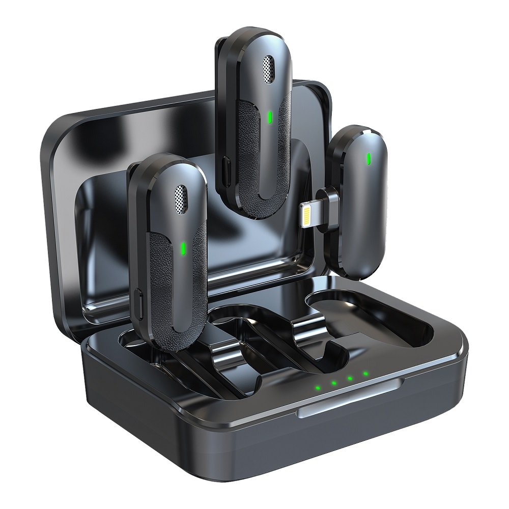 Devia bezvadu mikrofons smartfon Kintone Lightning 2/1, melns