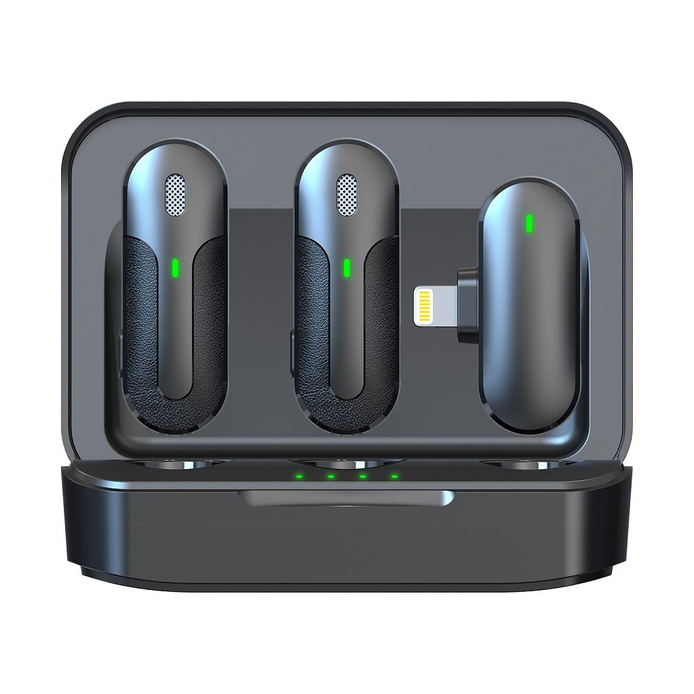 Devia bezvadu mikrofons smartfon Kintone Lightning 2/1, melns