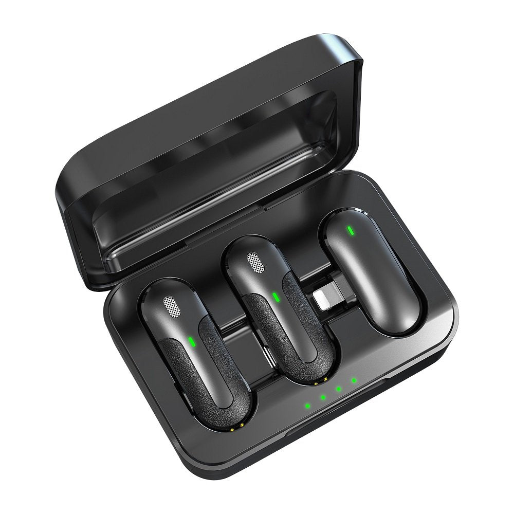 Devia bezvadu mikrofons smartfon Kintone Lightning 2/1, melns