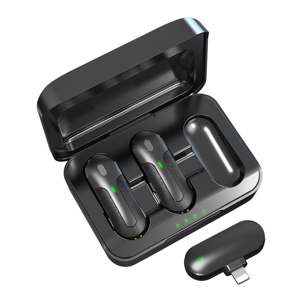 Devia bezvadu mikrofons smartfon Kintone Lightning 2/1, melns